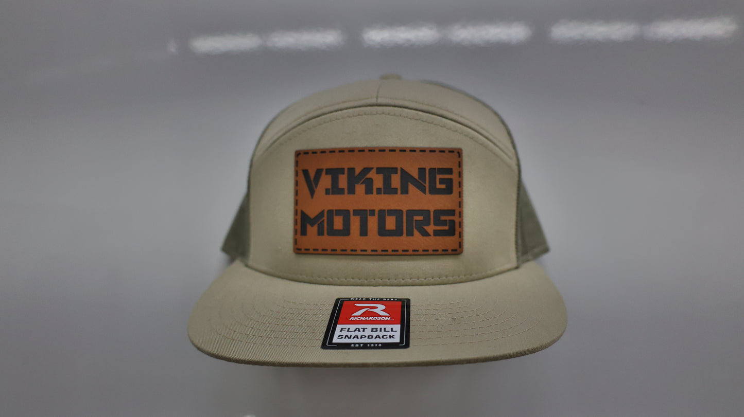 Viking Motors Leather Patch Hat 168 Split: Pale Khaki/Loden