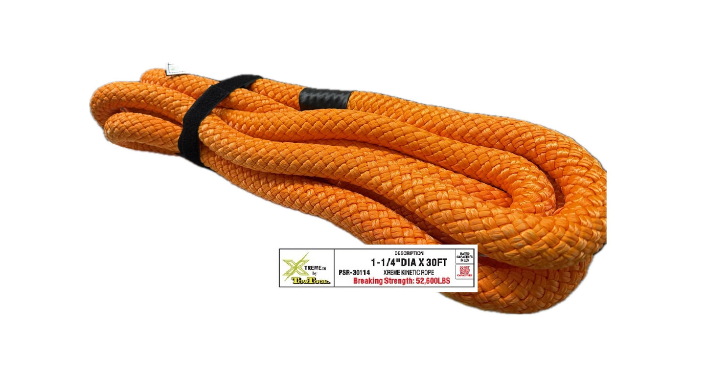 1 - ¼ x 30ft Xtreme Industrial Kinetic Recovery Rope 52,600-lbs