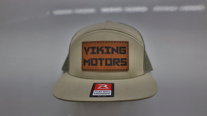 Viking Motors Leather Patch Hat 168 Split: Pale Khaki/Loden