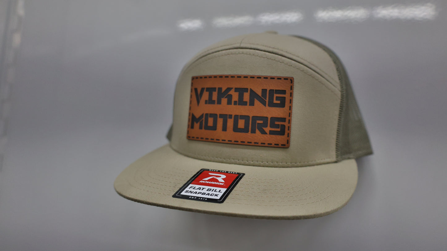 Viking Motors Leather Patch Hat 168 Split: Pale Khaki/Loden