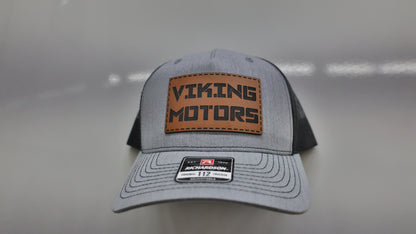 Viking Motors Leather Patch Hat 112FP Split: Heather Grey/Black
