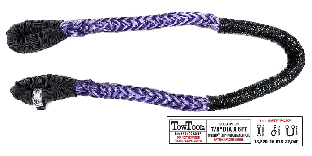 Container rope - Spectra 7/8" x 6ft rope